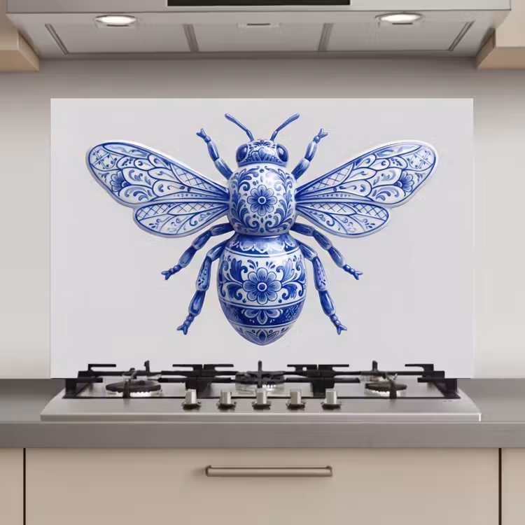 Bij - Modern - Delfts - Blauw keuken achterwand spatscherm klein -3d_website