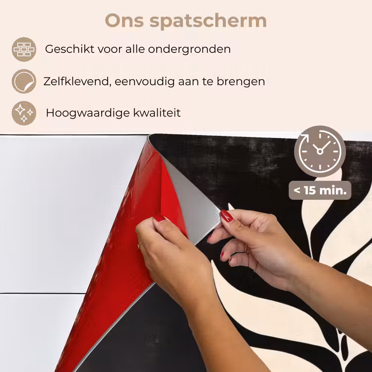 Blad - Wit - Minimalistisch keuken achterwand spatscherm klein -spatscherm_NL