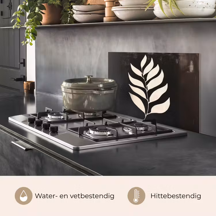 Blad - Wit - Minimalistisch keuken achterwand spatscherm klein -usp_NL