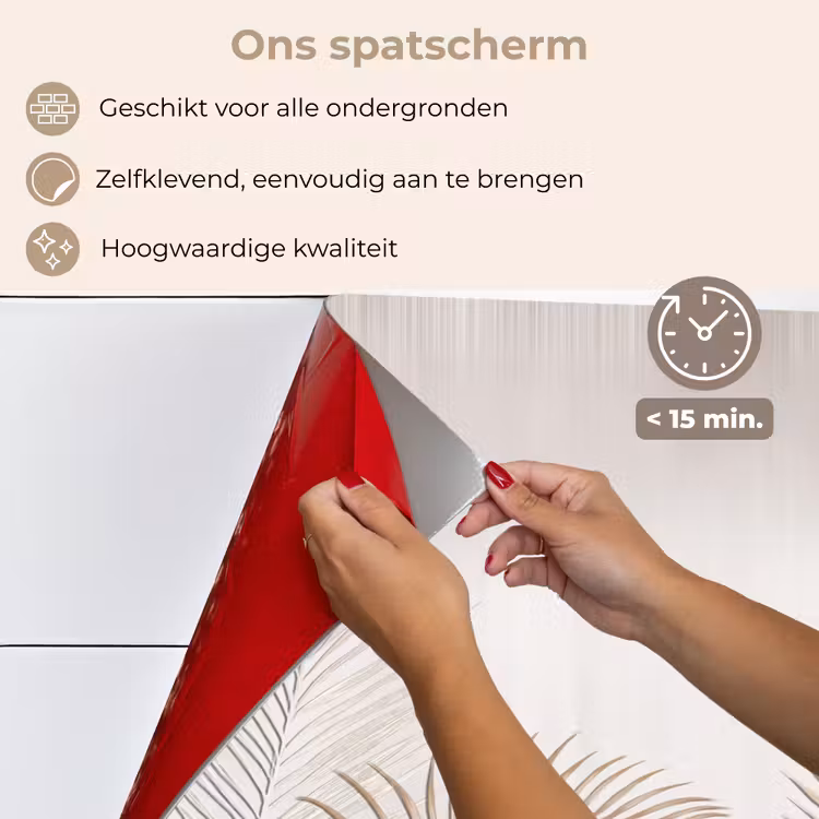 Bladeren - Beige - Botanisch - Vintage keuken achterwand spatscherm klein -spatscherm_NL