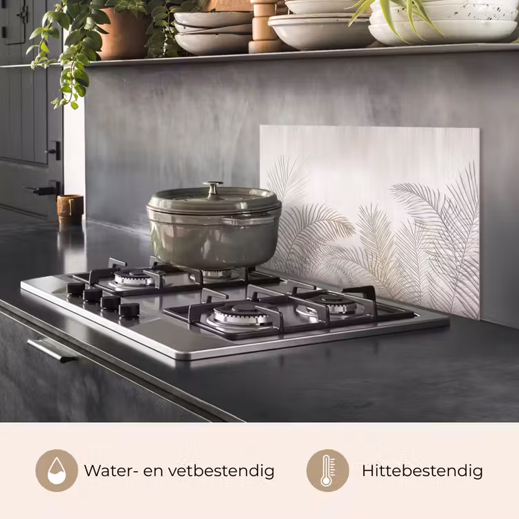 Bladeren - Beige - Botanisch - Vintage keuken achterwand spatscherm klein -usp_NL