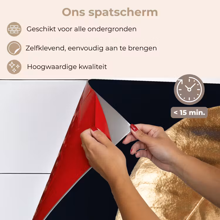 Bladeren - Black en gold - Luxe - Natuur - Planten keuken achterwand spatscherm klein -spatscherm_NL