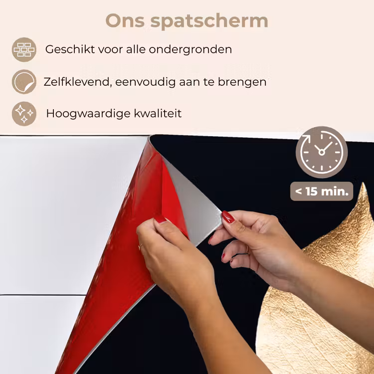 Bladeren - Goud - Zwart - Planten - Luxe keuken achterwand spatscherm klein -spatscherm_NL