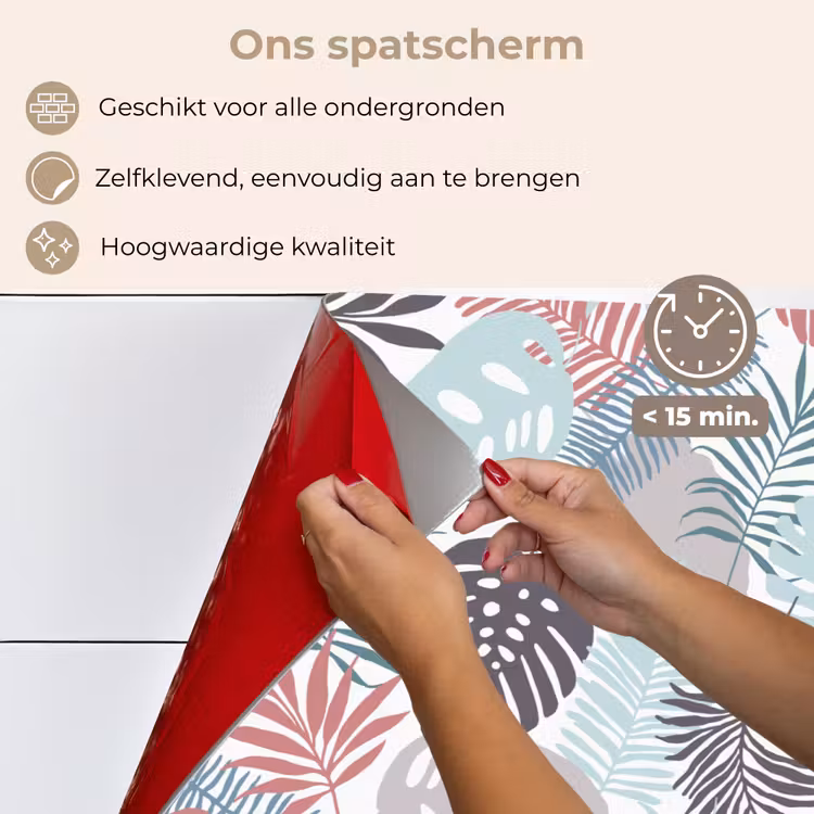 Bladeren - Jungle - Pastel - Tropisch keuken achterwand spatscherm klein -spatscherm_NL