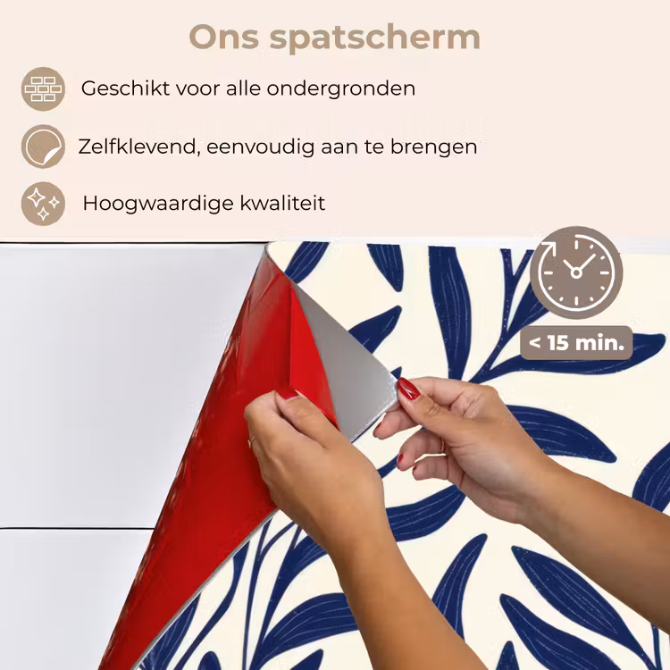 Bladeren - Klimop - Donkerblauw keuken achterwand spatscherm klein -spatscherm_NL
