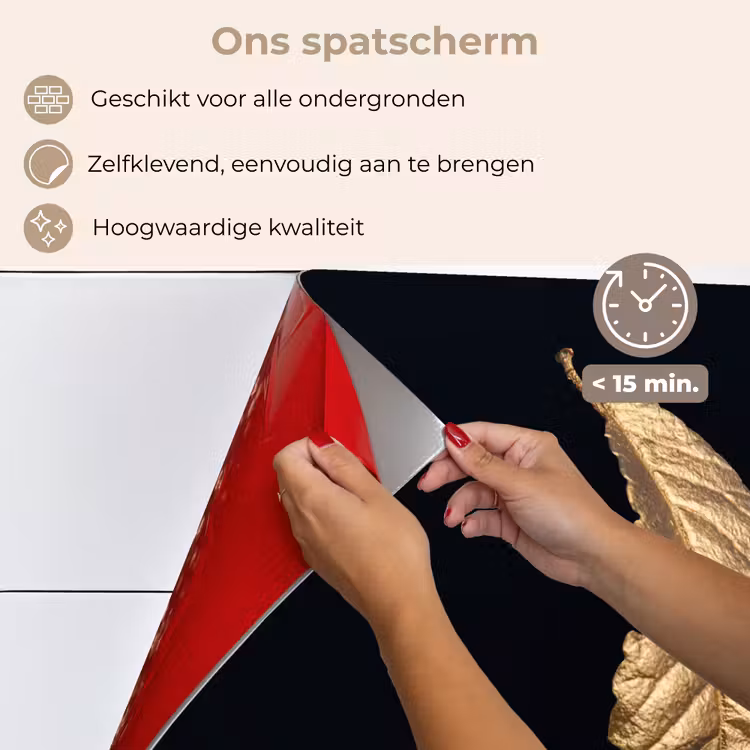 Bladeren - Luxe - Goud - Zwart - Natuur keuken achterwand spatscherm klein -spatscherm_NL