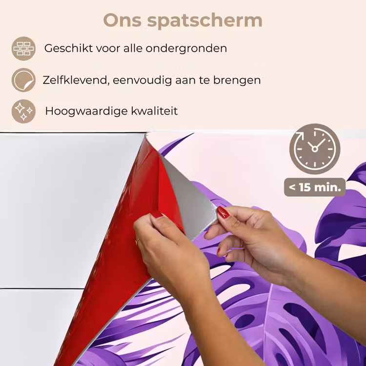 Bladeren - Paars - Tropisch - Abstract keuken achterwand spatscherm klein -spatscherm_NL