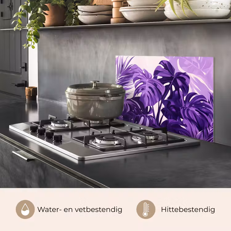 Bladeren - Paars - Tropisch - Abstract keuken achterwand spatscherm klein -usp_NL