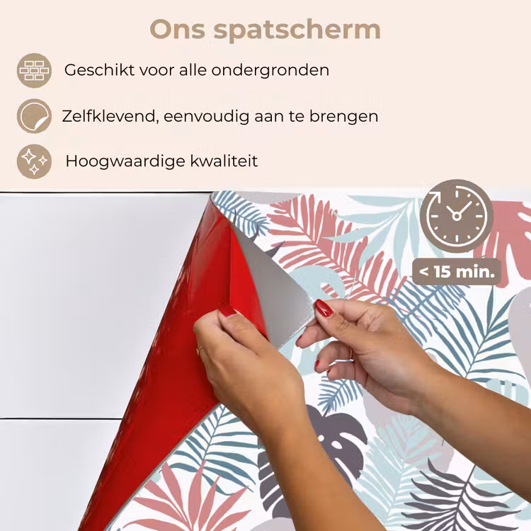 Bladeren - Pastel - Jungle keuken achterwand spatscherm middel -spatscherm_NL