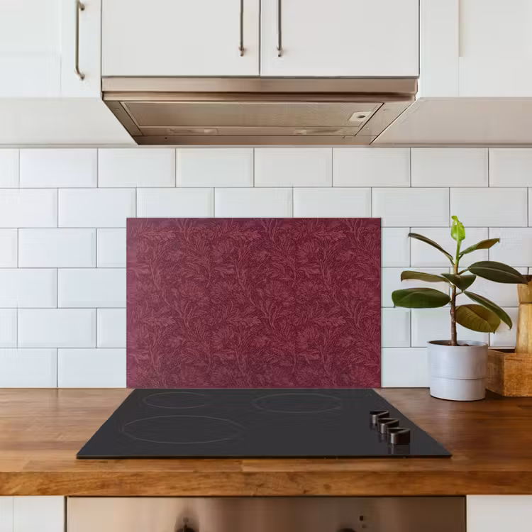 Bladeren - Patroon - Paars keuken achterwand spatscherm klein 900 -sfeer2