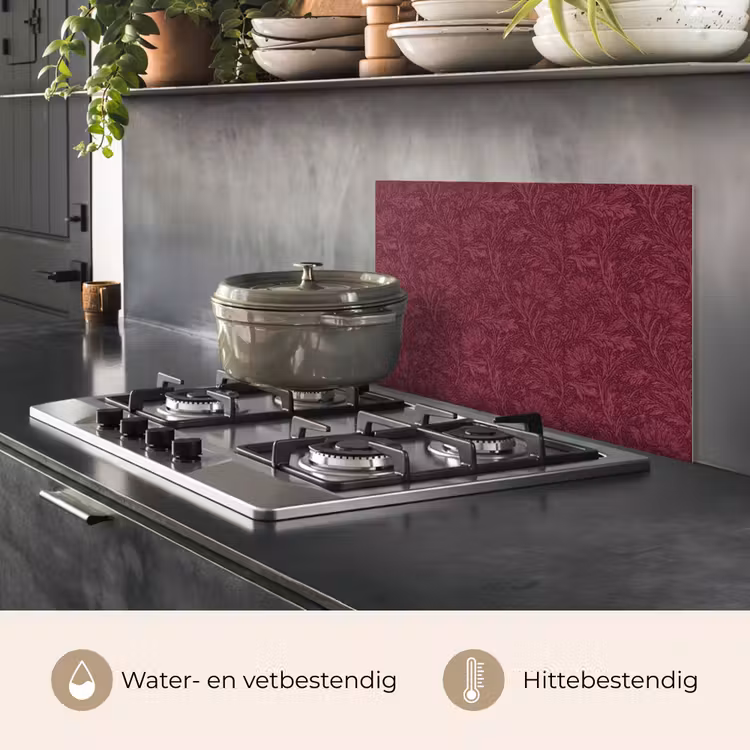 Bladeren - Patroon - Paars keuken achterwand spatscherm klein 900 -usp_NL