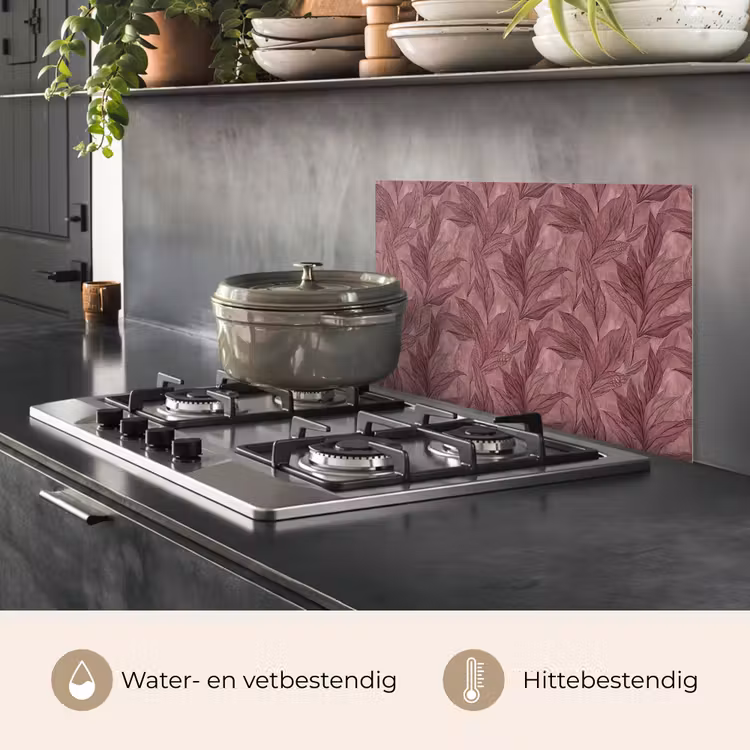 Bladeren - Patroon - Paars keuken achterwand spatscherm klein 900 -usp_NL