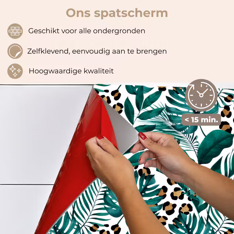 Bladeren - Tropisch - Jungle keuken achterwand spatscherm klein -spatscherm_NL