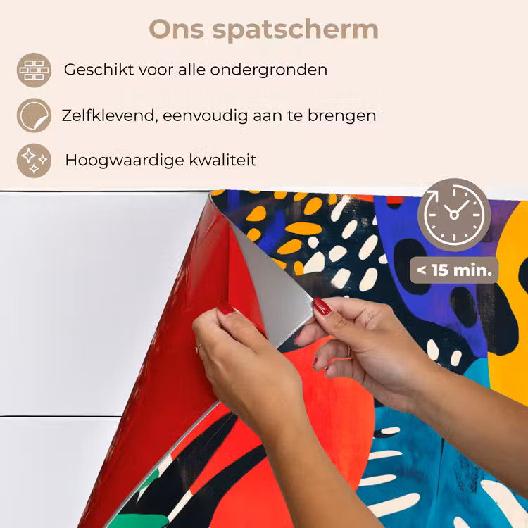 Bladeren - Vormen - Abstract - Kleurrijk keuken achterwand spatscherm klein -spatscherm_NL