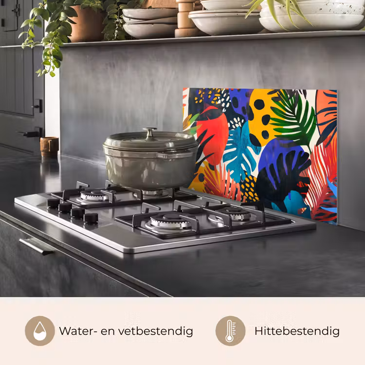 Bladeren - Vormen - Abstract - Kleurrijk keuken achterwand spatscherm klein -usp_NL