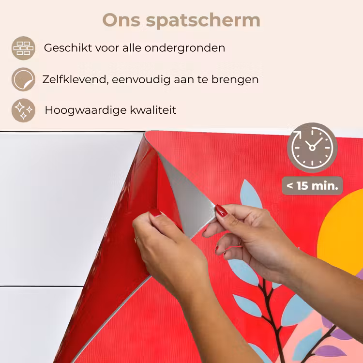 Bladeren - Zon - Abstracte vormen keuken achterwand spatscherm klein -spatscherm_NL
