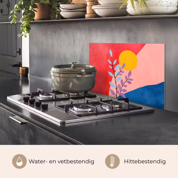 Bladeren - Zon - Abstracte vormen keuken achterwand spatscherm klein -usp_NL