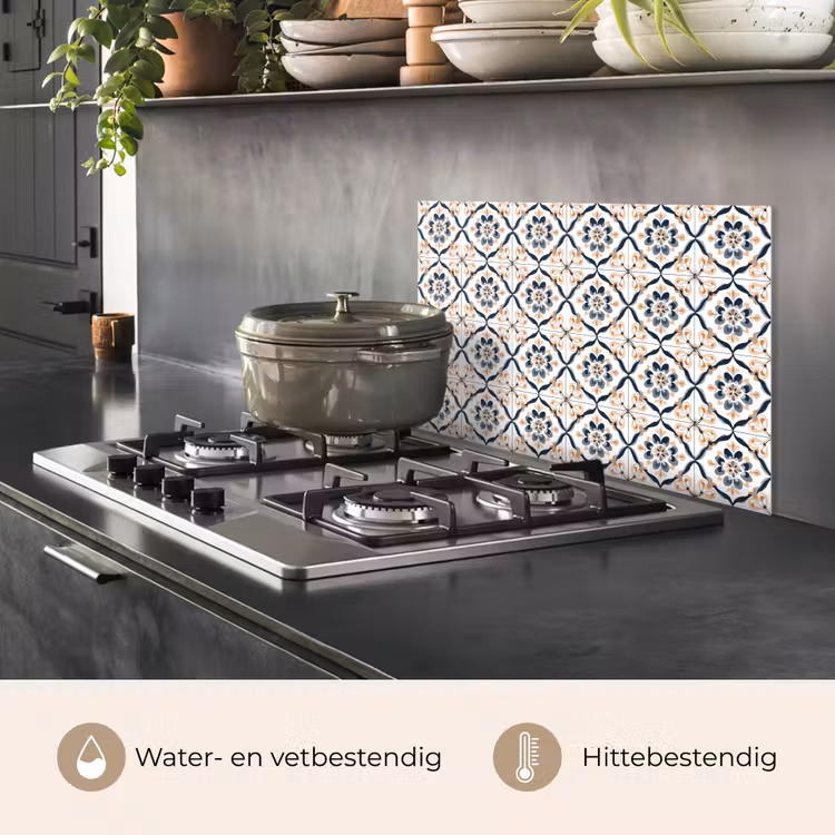 Bladvorm - Patroon - Kleurrijk keuken achterwand spatscherm klein 900 -usp_NL
