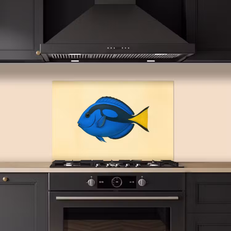 Blauw - Dory - Vis - Staartvin keuken achterwand spatscherm klein -sfeer1