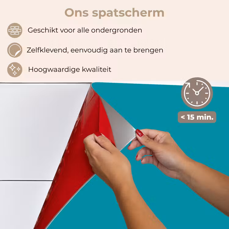 Blauw - Effen kleur keuken achterwand spatscherm klein 900 -spatscherm_NL
