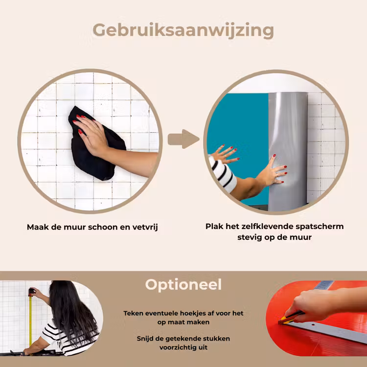 Blauw - Effen kleur keuken achterwand spatscherm klein 900 -gebruiksaanwijzing_NL