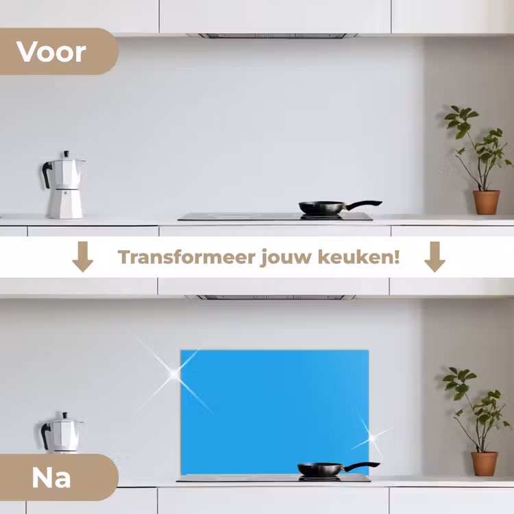Blauw - Licht - Kleuren keuken achterwand spatscherm klein 900 -voor_na_NL