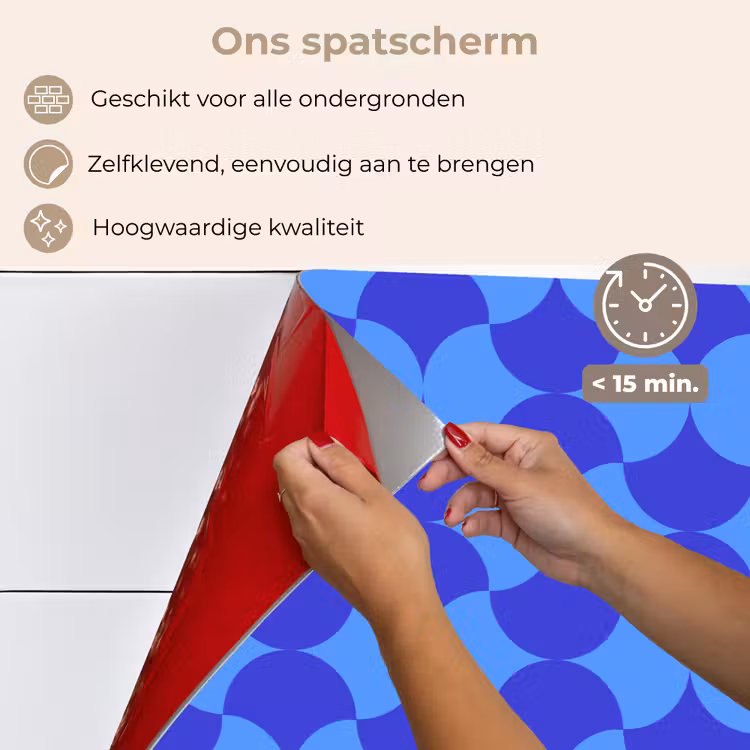 Blauw - Maanvlakken - Patroon keuken achterwand spatscherm klein 900 -spatscherm_NL