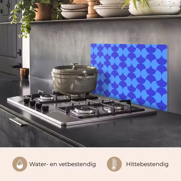 Blauw - Maanvlakken - Patroon keuken achterwand spatscherm klein 900 -usp_NL