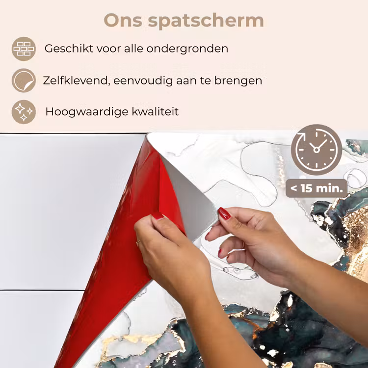 Blauw - Marmer - Goud keuken achterwand spatscherm klein -spatscherm_NL