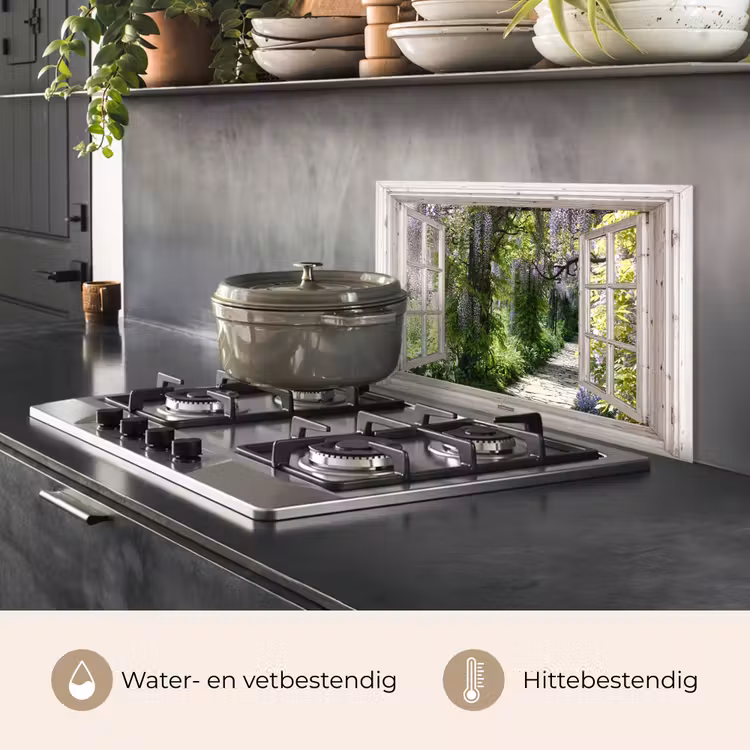 Blauwe regen - Bloemen - Doorkijk - Boom - Lente keuken achterwand spatscherm klein -usp_NL