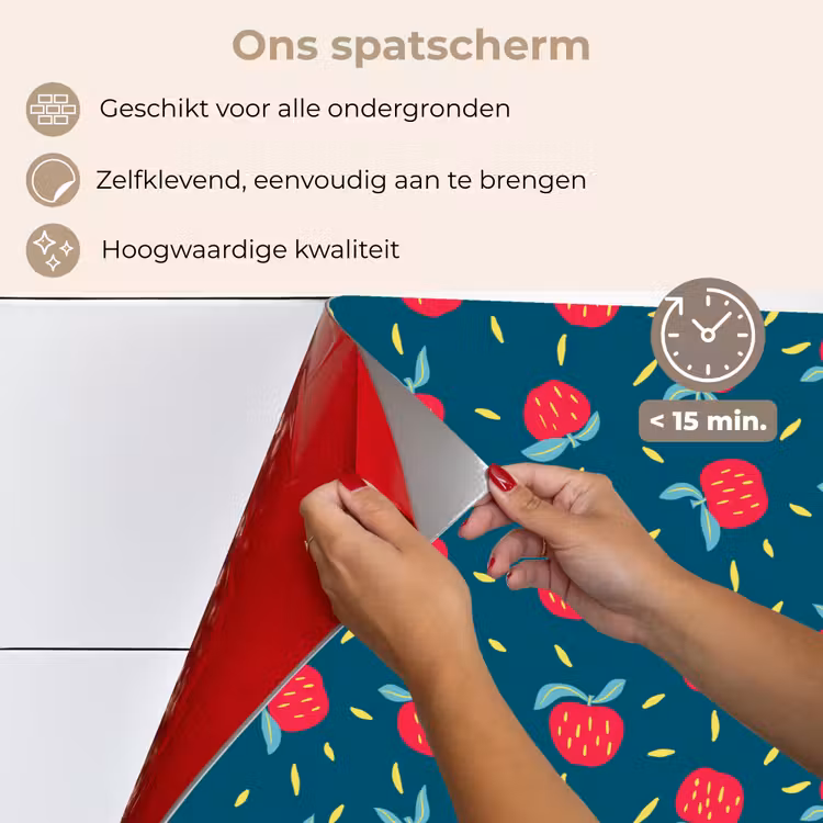 Blauwgroen - Appels - Vruchten keuken achterwand spatscherm klein 900 -spatscherm_NL