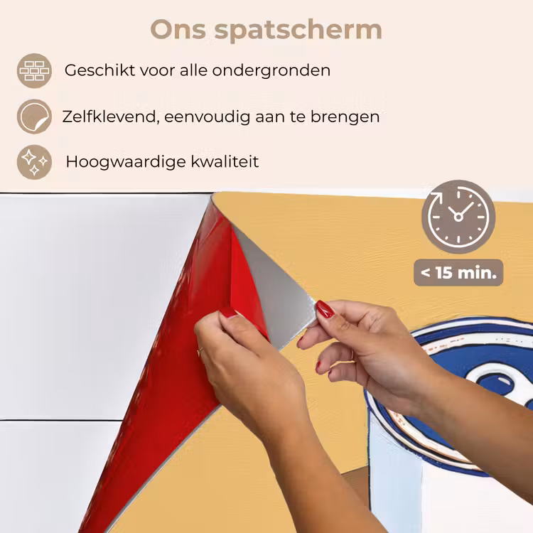 Blikje - Minimalistisch - Blauw - Illustratie keuken achterwand spatscherm klein -spatscherm_NL