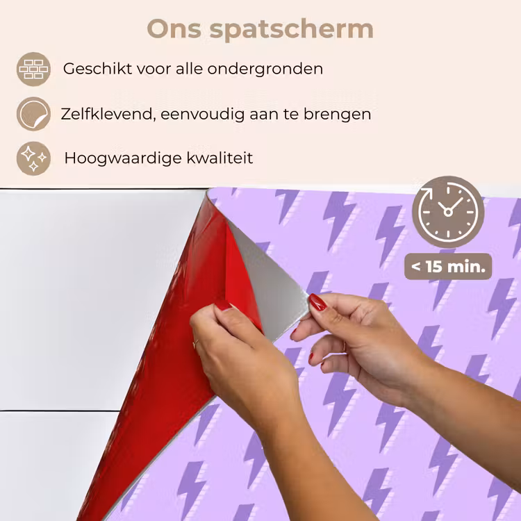 Bliksem - Paars - Lila keuken achterwand spatscherm klein 900 -spatscherm_NL