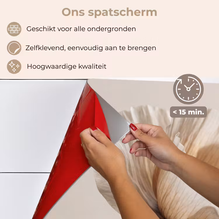 Bloem - Beige - Crème keuken achterwand spatscherm klein -spatscherm_NL