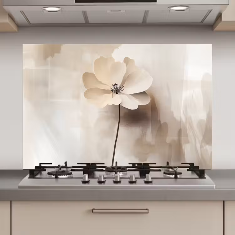 Bloem - Beige - Verf - Schaduw keuken achterwand spatscherm klein -3d_website