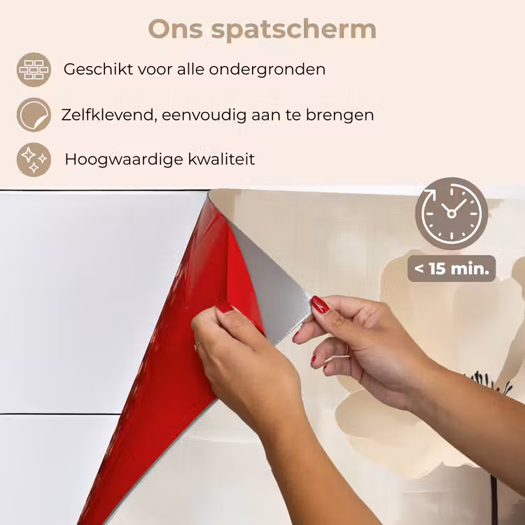 Bloem - Beige - Verf - Schaduw keuken achterwand spatscherm klein -spatscherm_NL