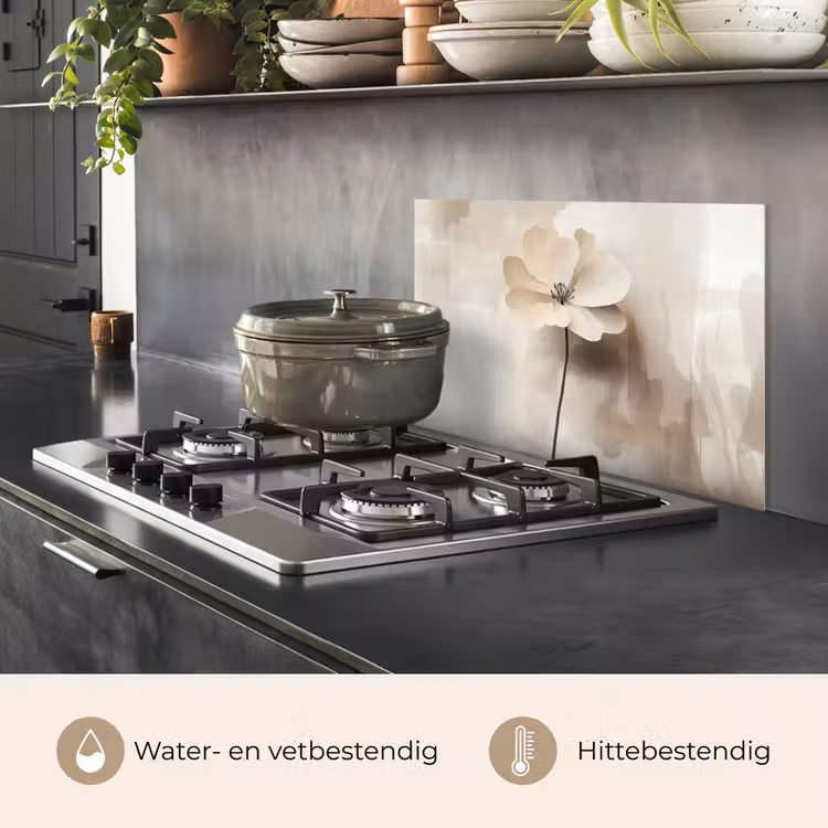 Bloem - Beige - Verf - Schaduw keuken achterwand spatscherm klein -usp_NL