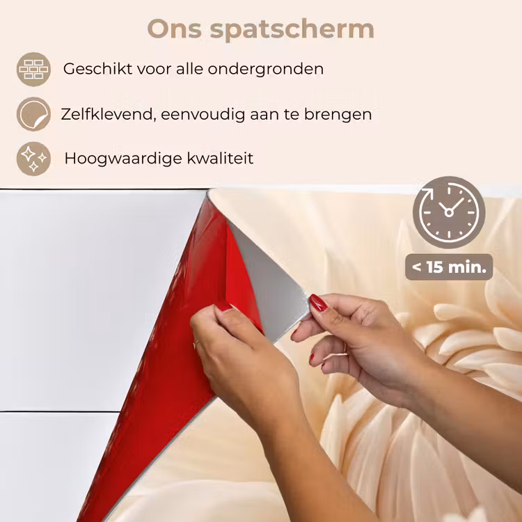Bloem - Dahlia - Wit keuken achterwand spatscherm klein -spatscherm_NL