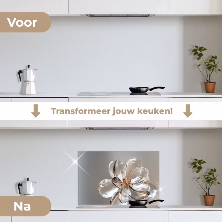 Bloem - Glazen - Doorzichtig keuken achterwand spatscherm klein -voor_na_NL