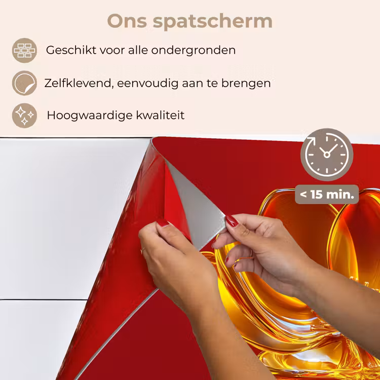 Bloem - Goud - Glazen keuken achterwand spatscherm klein -spatscherm_NL