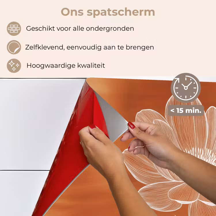 Bloem - Minimalistisch - Wit keuken achterwand spatscherm klein -spatscherm_NL