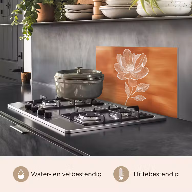 Bloem - Minimalistisch - Wit keuken achterwand spatscherm klein -usp_NL