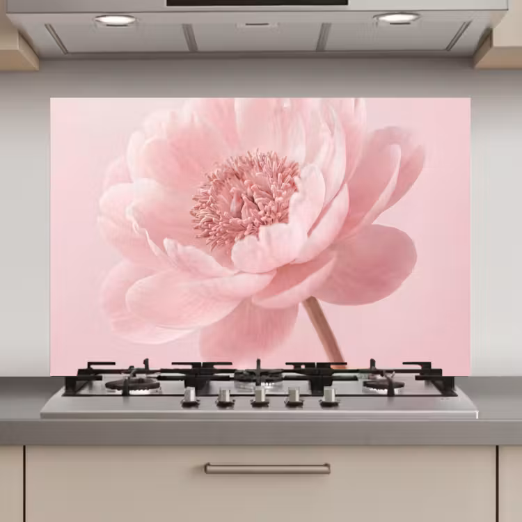 Bloem - Pioenroos - Roze keuken achterwand spatscherm klein -3d_website