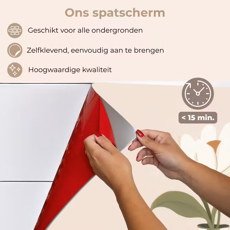 Bloem - Wit - Vaas - Quote keuken achterwand spatscherm klein -spatscherm_NL