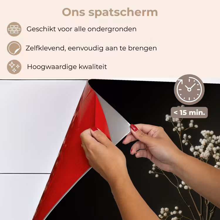 Bloembollen - Wit - Vaas - Minimalistisch keuken achterwand spatscherm klein -spatscherm_NL