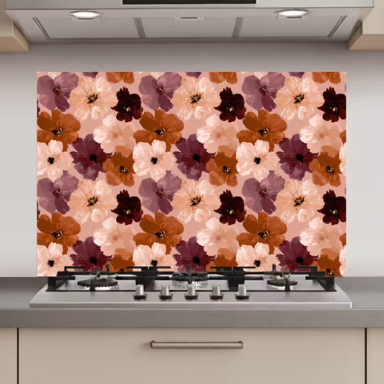 Bloemen - Abstract - Aardetinten keuken achterwand spatscherm klein 900 -3d_website