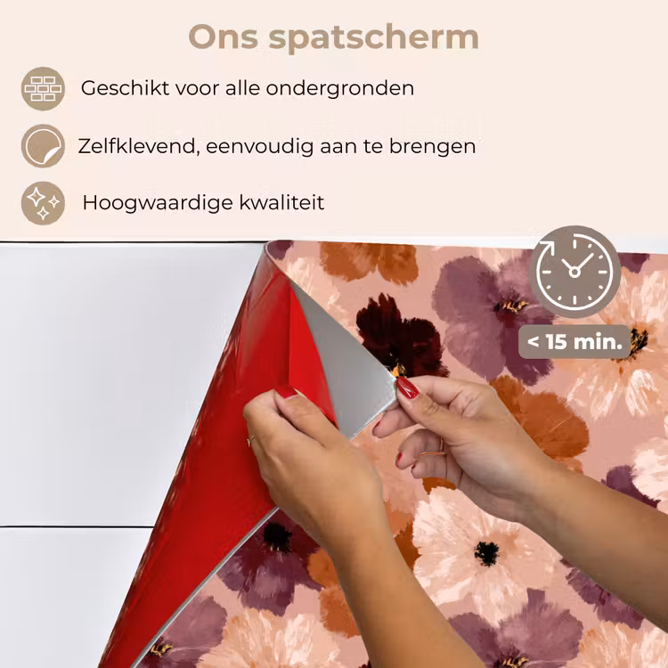 Bloemen - Abstract - Aardetinten keuken achterwand spatscherm klein 900 -spatscherm_NL
