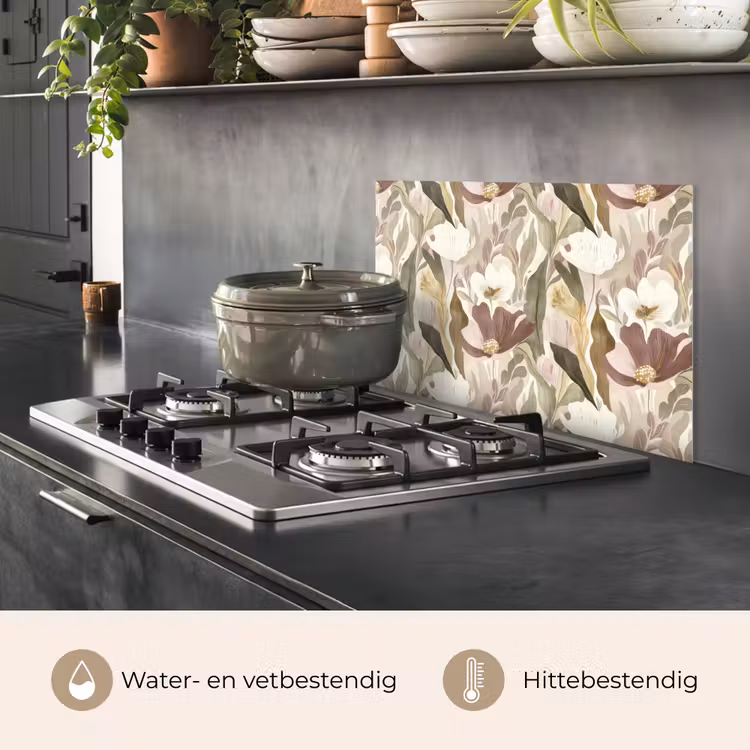 Bloemen - Aquarel - Kleurrijk keuken achterwand spatscherm klein 900 -usp_NL
