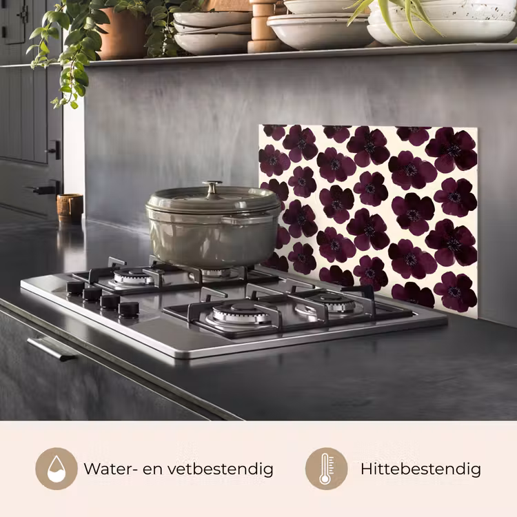 Bloemen - Aquarel - Paars keuken achterwand spatscherm klein 900 -usp_NL
