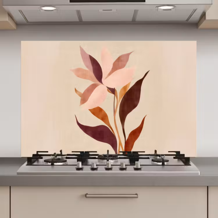 Bloemen - Blaadjes - Minimalistisch - Roze keuken achterwand spatscherm klein -3d_website
